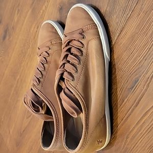 Frye sneakers cognac leather women's size 7M